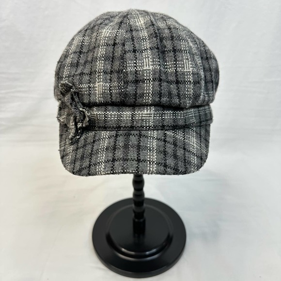 Unknown Accessories - Gray Plaid Womens Ivy Newsboy Hat French Cap Circumference 22 Inches